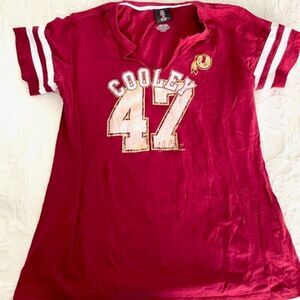 NFL Washington Redskins Commanders Football Red Chris Cooley 47 V-Neck Shirt L